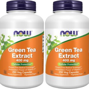 NOW Foods Supplements,Extracto de Té Verde 400 mg con Vitamina C para la Protección Celular*,250 Cápsulas Vegetales,(Paquete de 2)