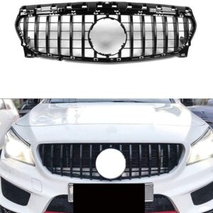 Parachoques delantero de rejilla de malla para W117 CLA Clase CLA180 CLA200 CLA250 CLA45 AMG 2013-2016 (Negro)